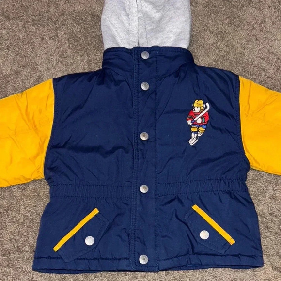 Vintage Navy and Yellow Hooded Jacket - Picture 2 of 5